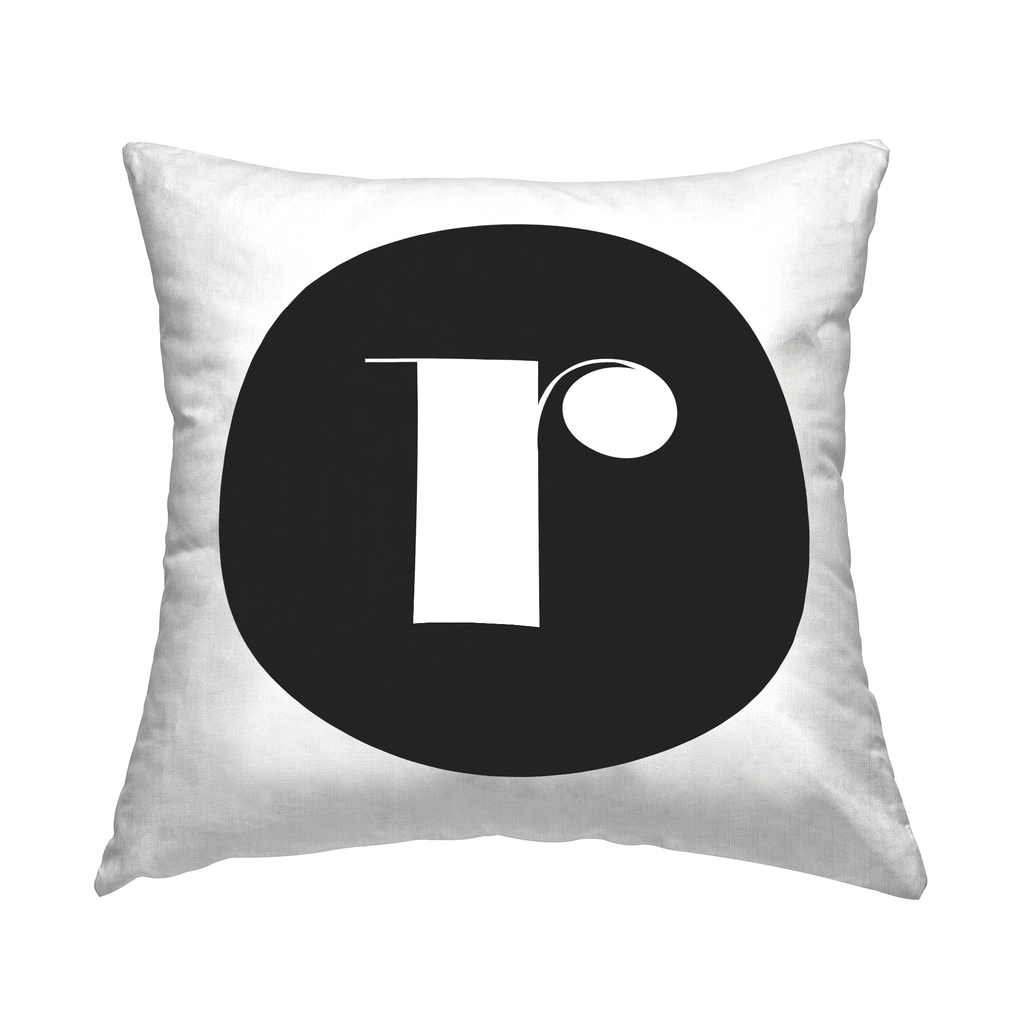 Stupell Industries Black Initial R Decorative Printed Throw Pillow, 18 x 18