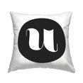 thumbnail image 1 of Stupell Industries Black Initial U Decorative Printed Throw Pillow, 18 x 18, 1 of 5