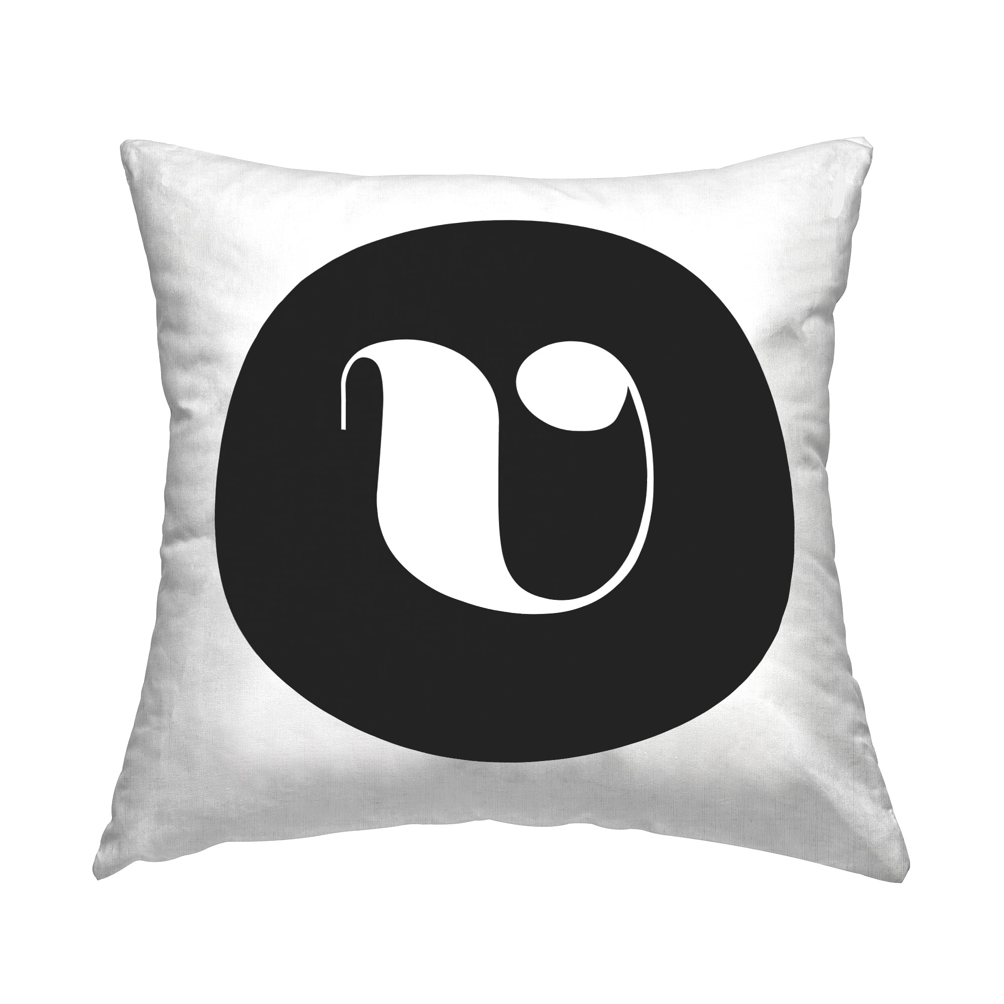 Stupell Industries Black Initial V Decorative Printed Throw Pillow, 18 x 18