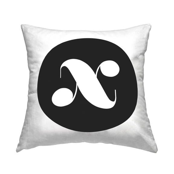 Stupell Industries Black Initial X Decorative Printed Throw Pillow, 18 x 18