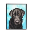 thumbnail image 1 of Stupell Industries Black Lab Portrait on Blue Animals & Insects Painting Black Framed Art Print Wall Art, 11 x 14, 1 of 9