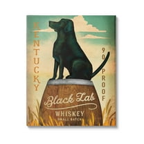 Stupell Industries Black Lab Whiskey Vintage Brewing Sign Graphic Art Gallery Wrapped Canvas Print Wall Art, Design by Ryan Fowler
