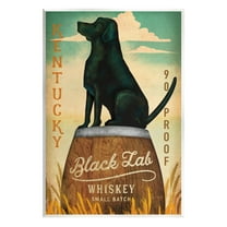 Stupell Industries Black Lab Whiskey Vintage Brewing Sign Graphic Art Unframed Art Print Wall Art, Design by Ryan Fowler