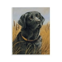 Stupell Industries Black Lab in Nature Animals Painting Unframed Art Print Wall Art, 11 x 14