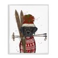 thumbnail image 1 of Stupell Industries Black Labrador Skiing Animals & Insects Painting White Framed Art Prints Wall Art, 11 x 14, 1 of 10