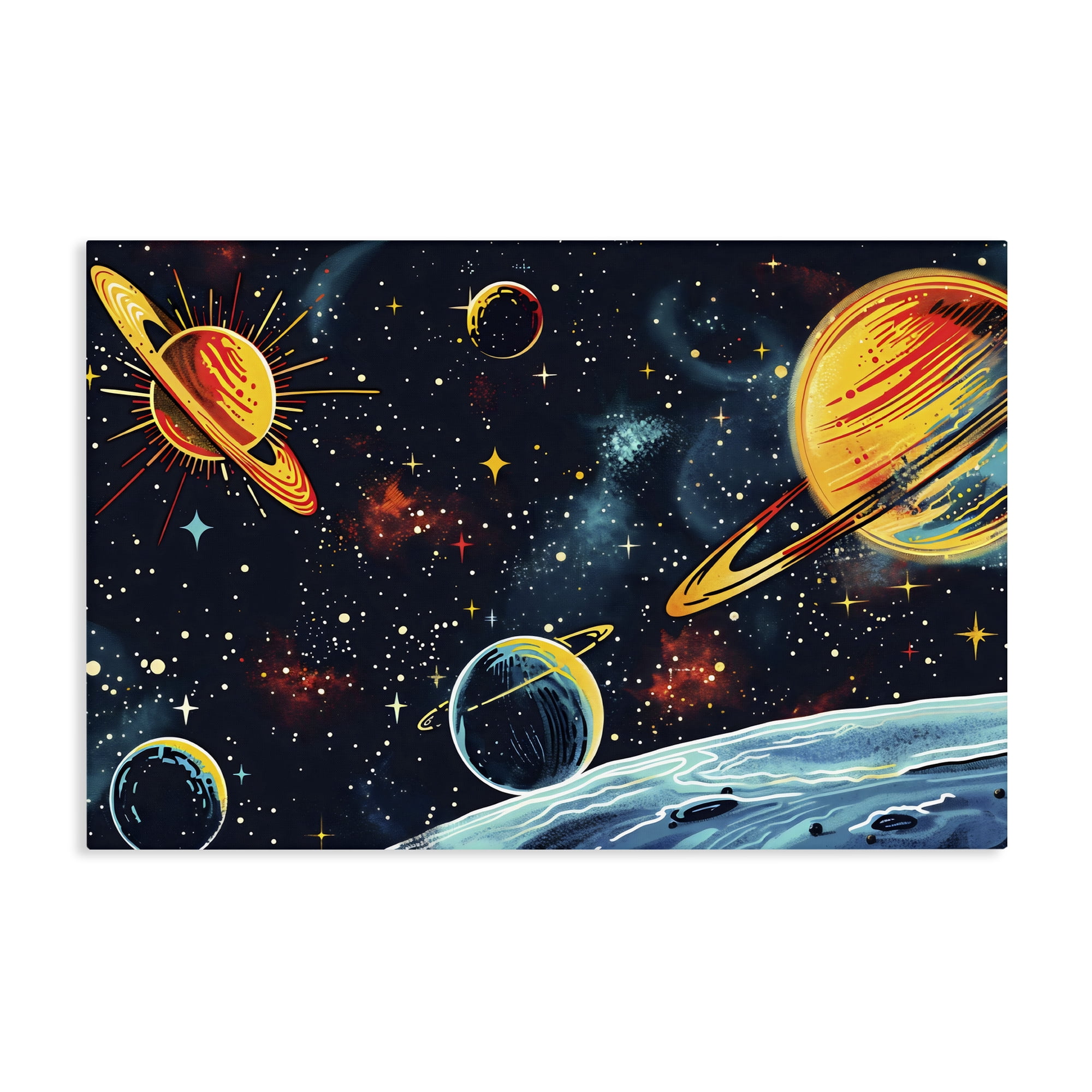 Stupell Industries Black Lit Galaxy Panorama Canvas Wall Art, design by Creative Studio