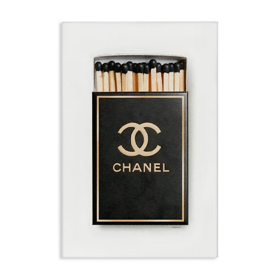Stupell Industries Black Mod Fashion Matches Fashion Painting Wrapped Canvas Canvas Art Print Wall Art, 30 x 45