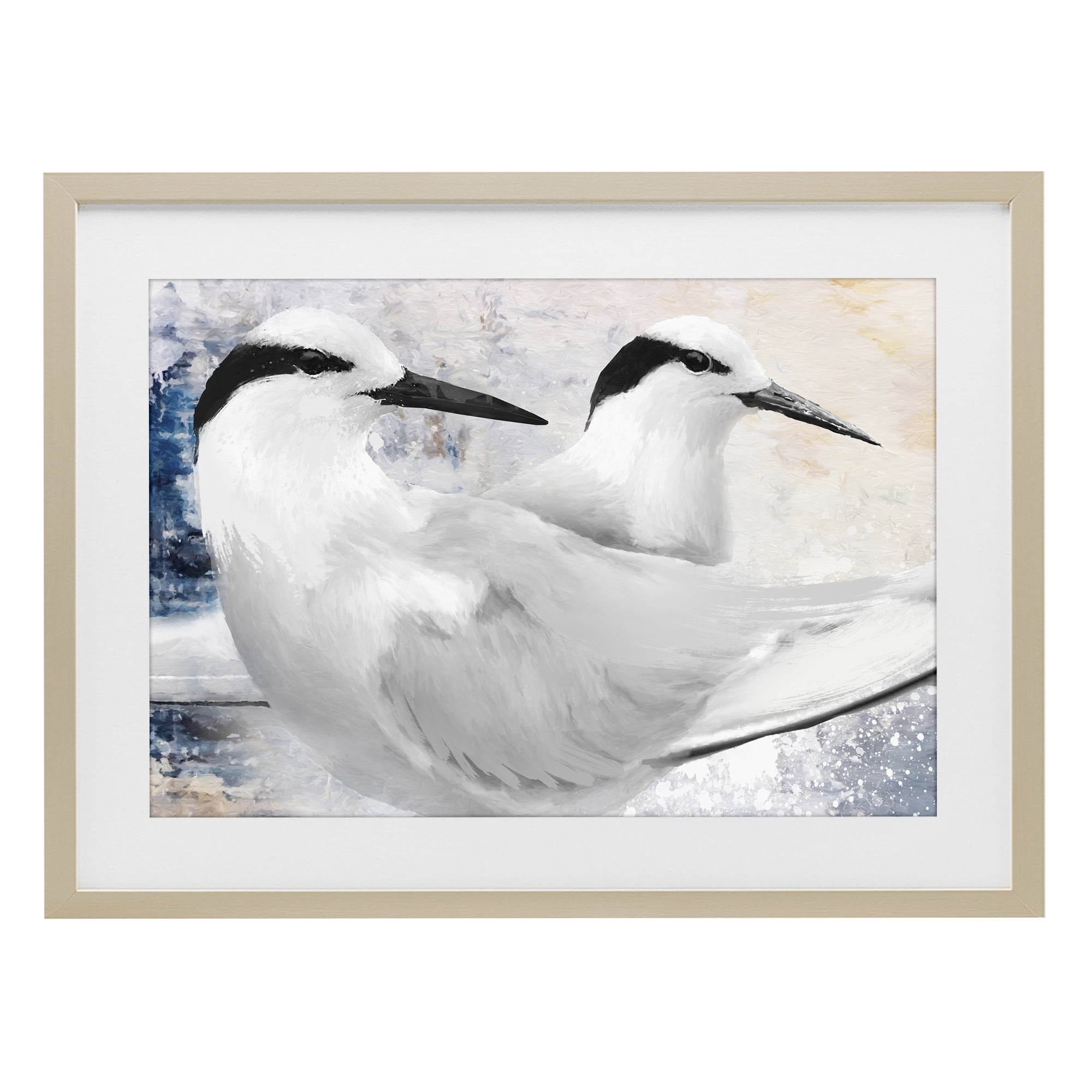 Stupell Industries Black Naped Tern Birch Framed Print Under Glass, design by Porter Hastings
