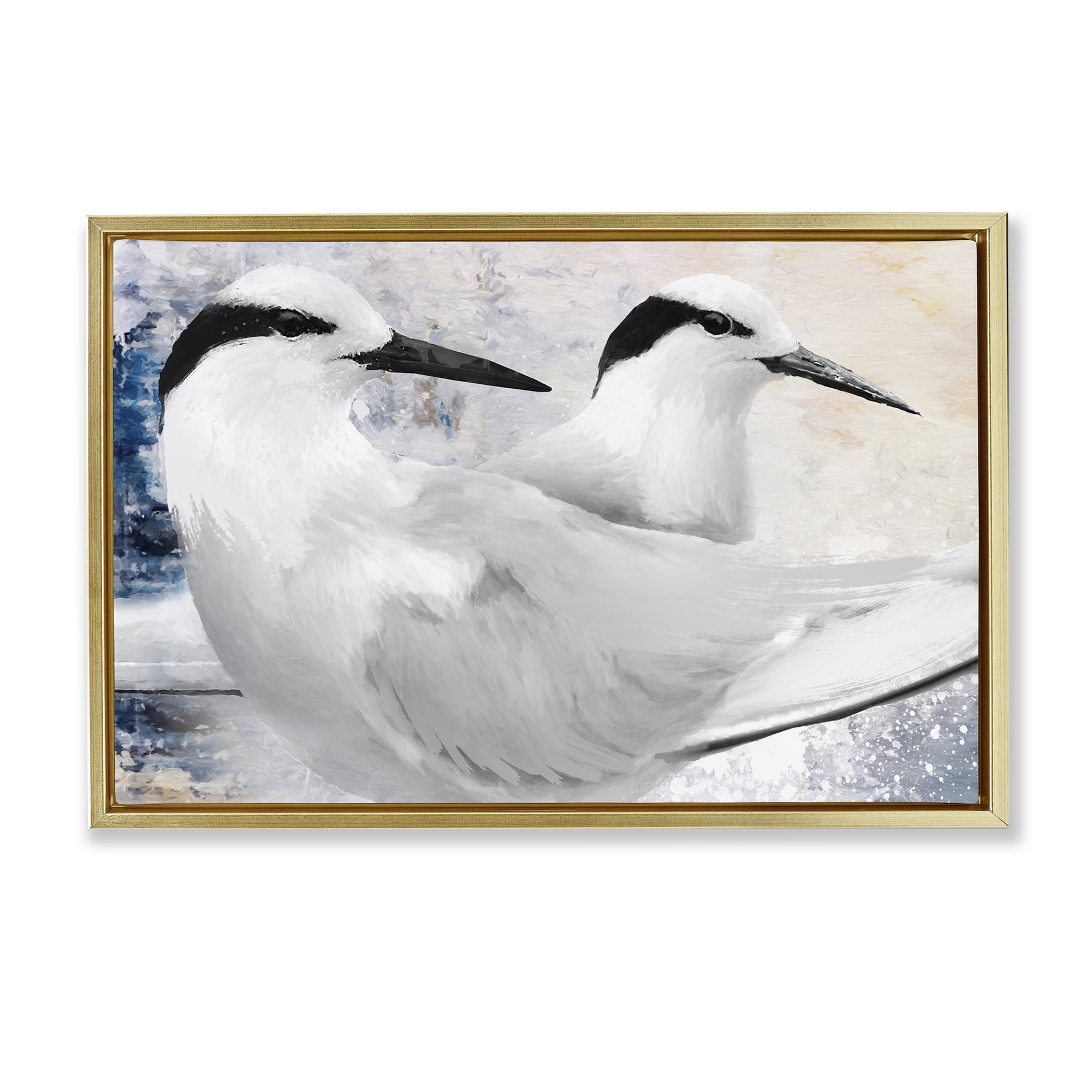 Stupell Industries Black Naped Tern Gold Framed Floater Canvas Wall Art, design by Porter Hastings
