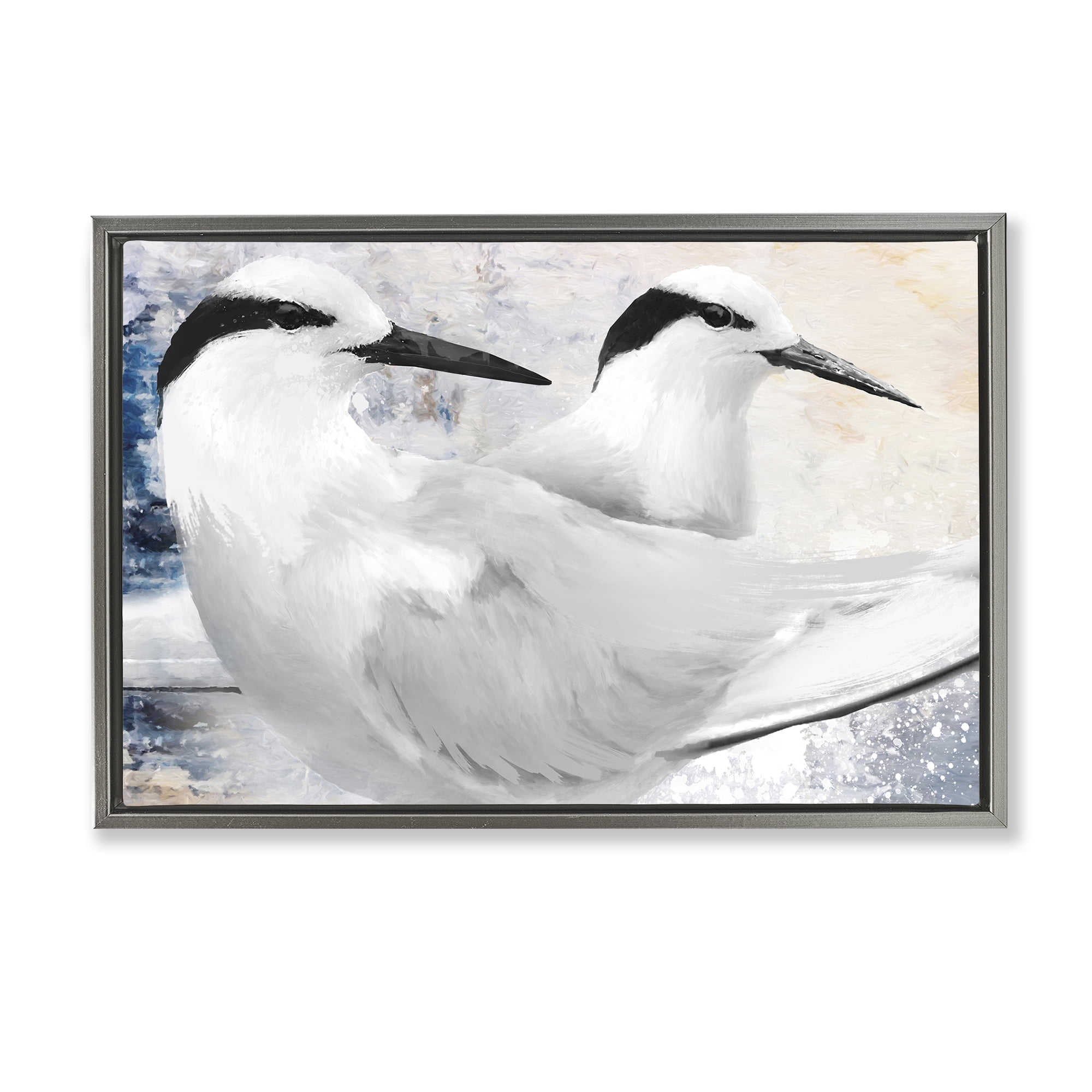 Stupell Industries Black Naped Tern Gray Framed Floater Canvas Wall Art, design by Porter Hastings