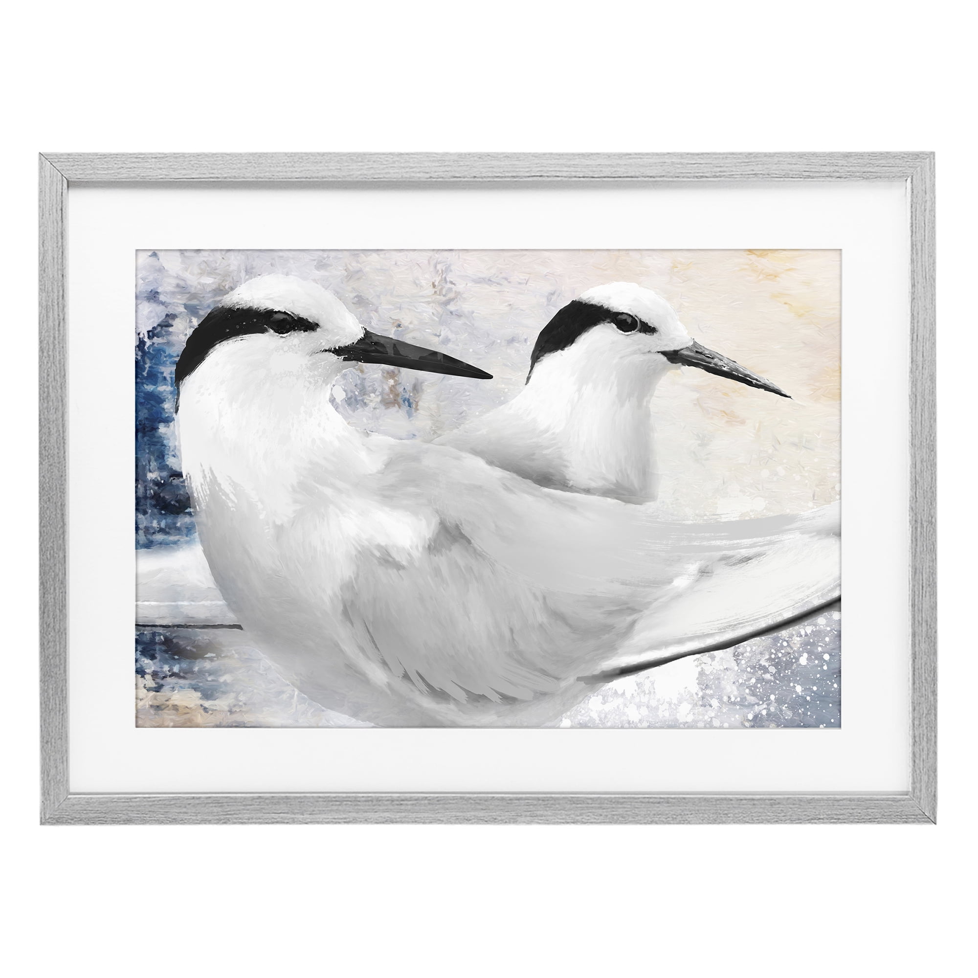 Stupell Industries Black Naped Tern Gray Framed Print Under Glass, design by Porter Hastings