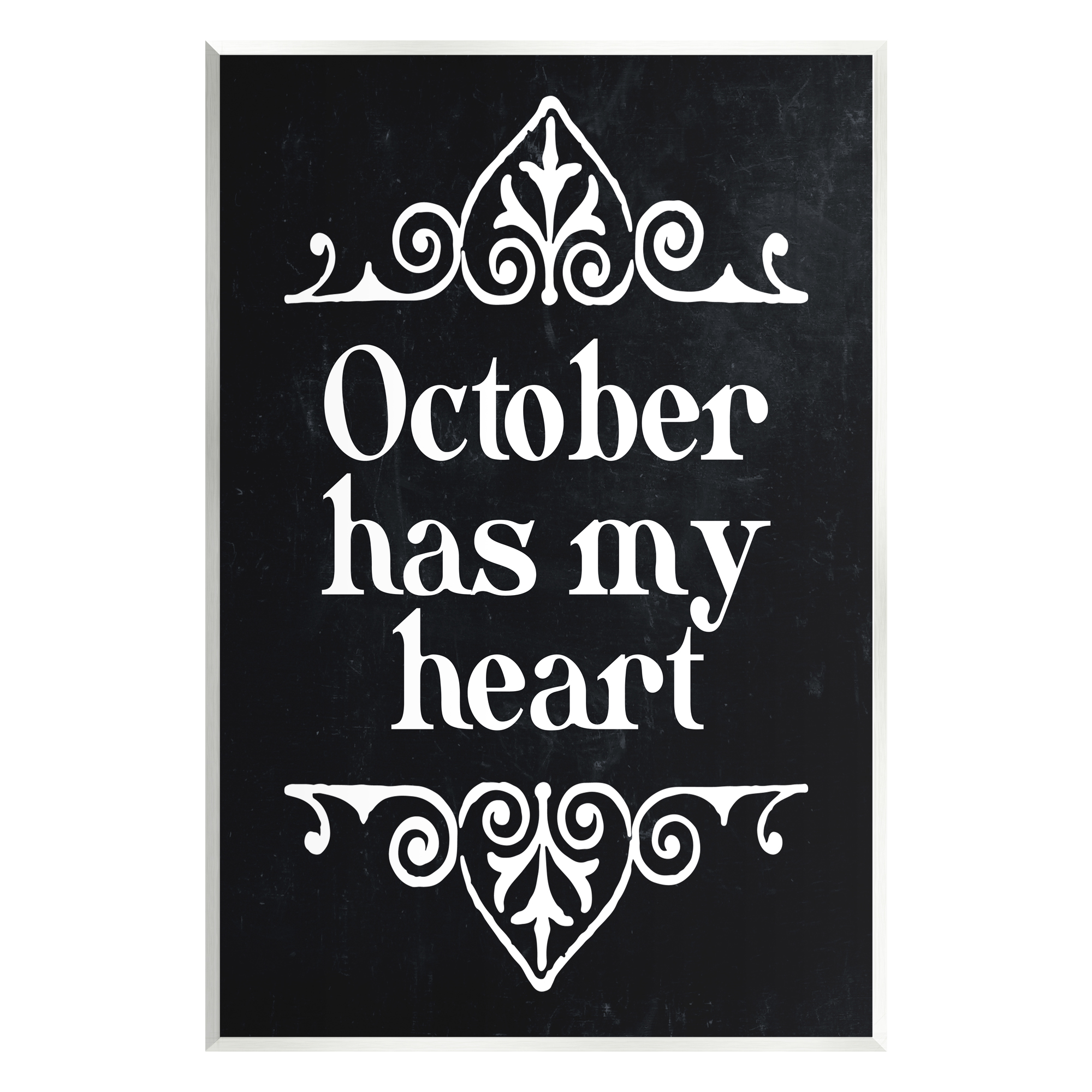 Stupell Industries Black October Has My Heart Holiday Painting Unframed Art Print Wall Art, 13 x 19
