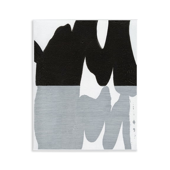 Stupell Industries Black Organic Form Abstract Painting Unframed Art Print Wall Art, 11 x 14