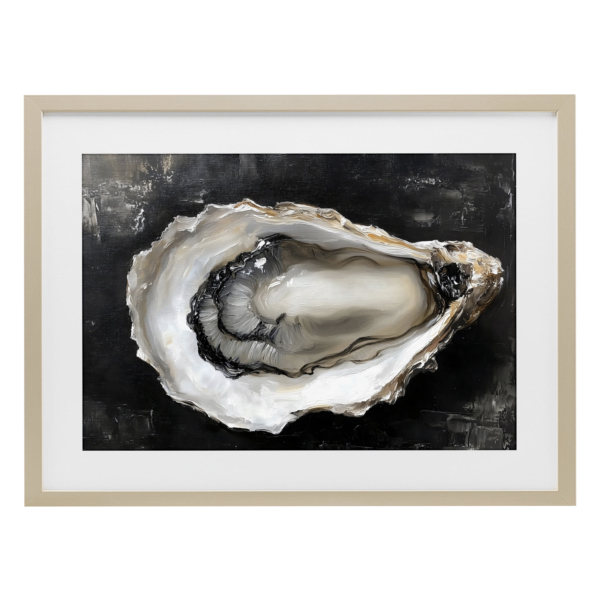 Stupell Industries Black Oyster Pearlescent Shell Birch Framed Print Under Glass, design by LSR Design Studio