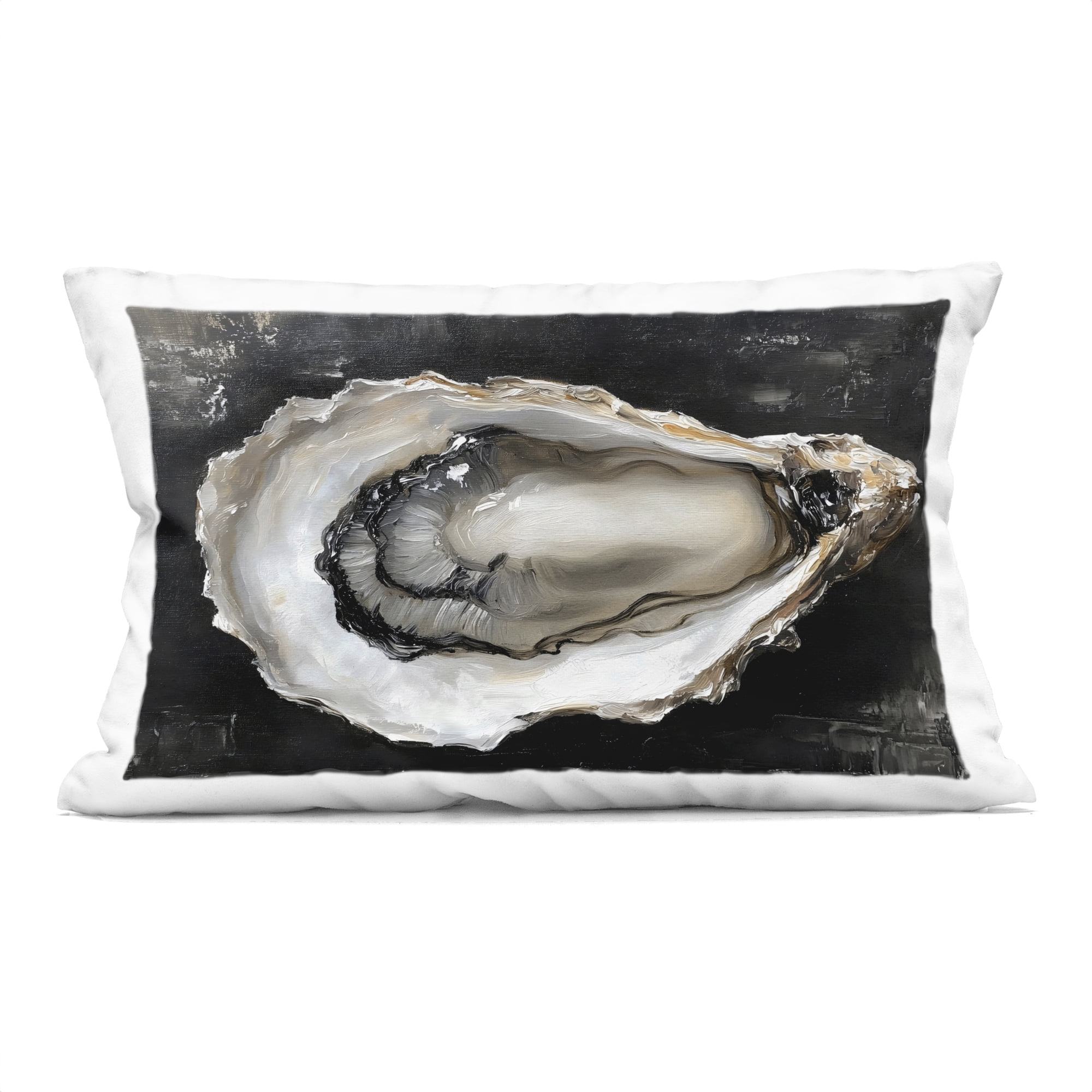Stupell Industries Black Oyster Pearlescent Shell Decorative Printed Throw Pillow, design by LSR Design Studio, 14 x 7 x 20
