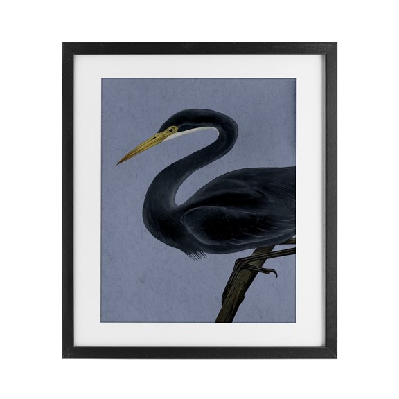 Stupell Industries Black Perched Heron Black Framed Print Under Glass design by Grace Popp, 21 x 17