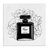 Stupell Industries Black Perfume & Roses Beauty & Fashion Painting Gallery Wrapped Canvas Art Print Wall Art, 17 x 17