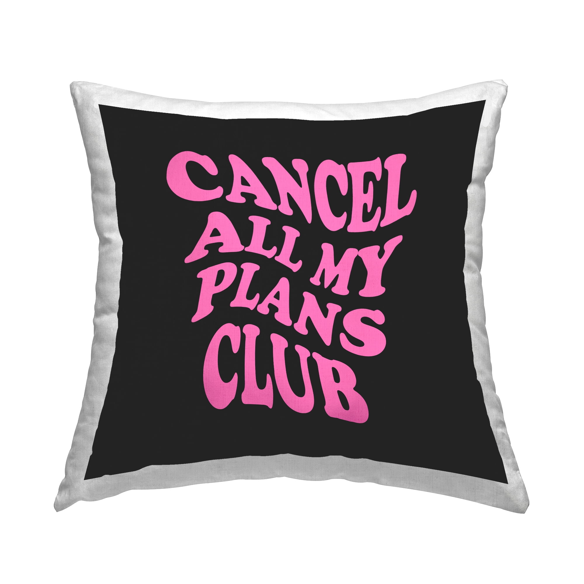 Stupell Industries Black & Pink Introvert Phrase Decorative Printed Throw Pillow, 18 x 18