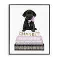 thumbnail image 1 of Stupell Industries Glam Puppy with Bow Bookstack Black Framed Giclee Art, 24 x 30, by Amanda Greenwood, 1 of 7