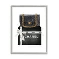 thumbnail image 1 of Stupell Industries Black Quilted Purse on Bold Glam Bow Box Beauty & Fashion Painting Gray Framed Art Print Wall Art, 11 x 14, 1 of 7
