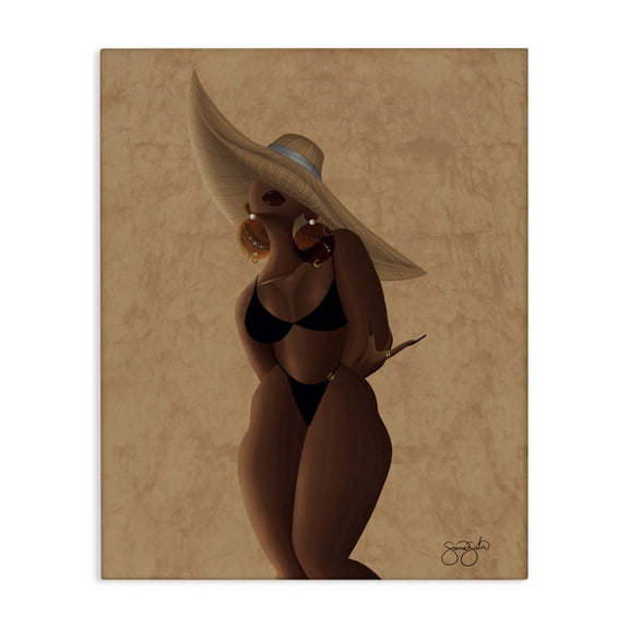 Stupell Industries Black Sahara Portrait Canvas Wall Art design by Sierra Siler, 20 x 16