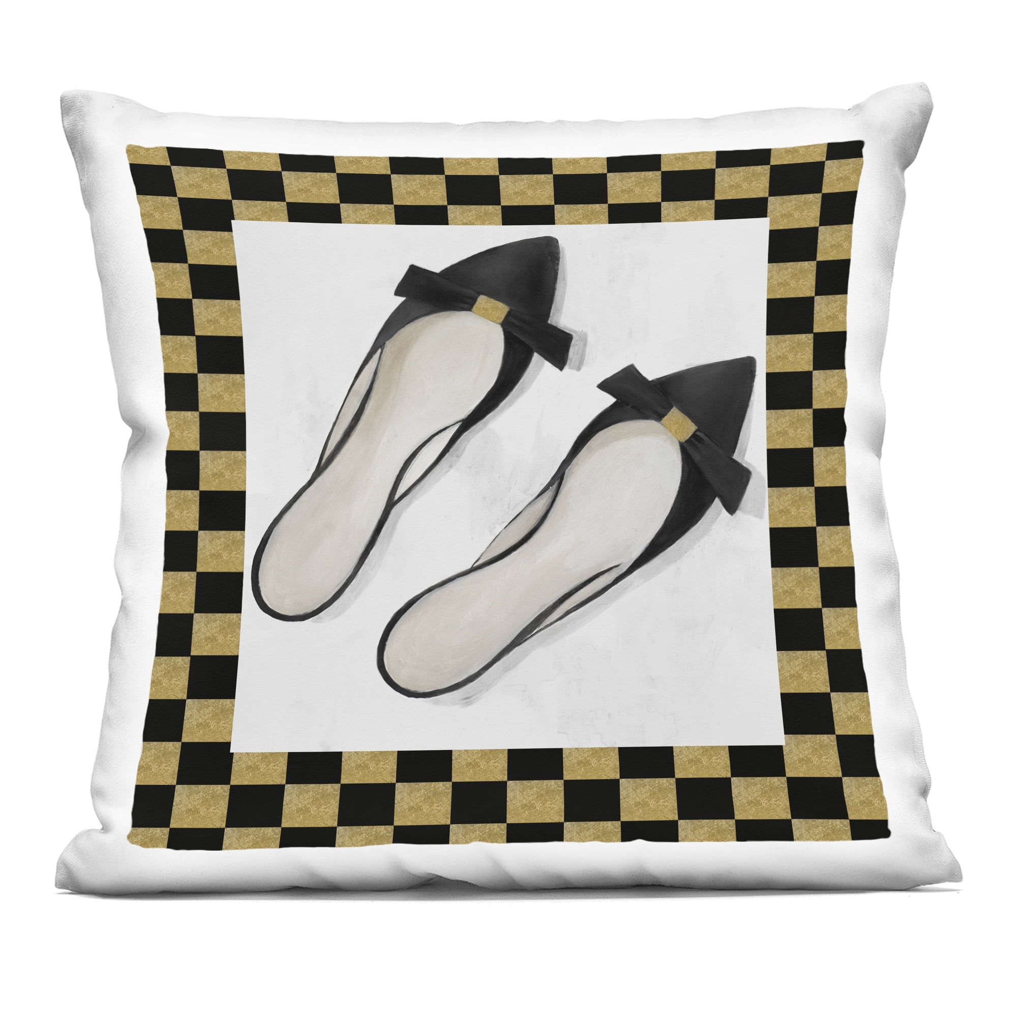 Stupell Industries Black Sliders Shoes Decorative Printed Throw Pillow, design by Lorenzo Collective