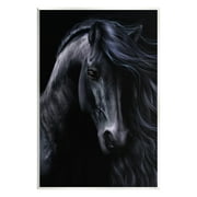 Stupell Industries Black Stallion Portrait Animals & Insects Photography Unframed Art Print Wall Art, 10 x 15