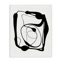 Stupell Industries Black Swirled Figure Abstract Painting Gallery Wrapped Canvas Art Print Wall Art, 16 x 20