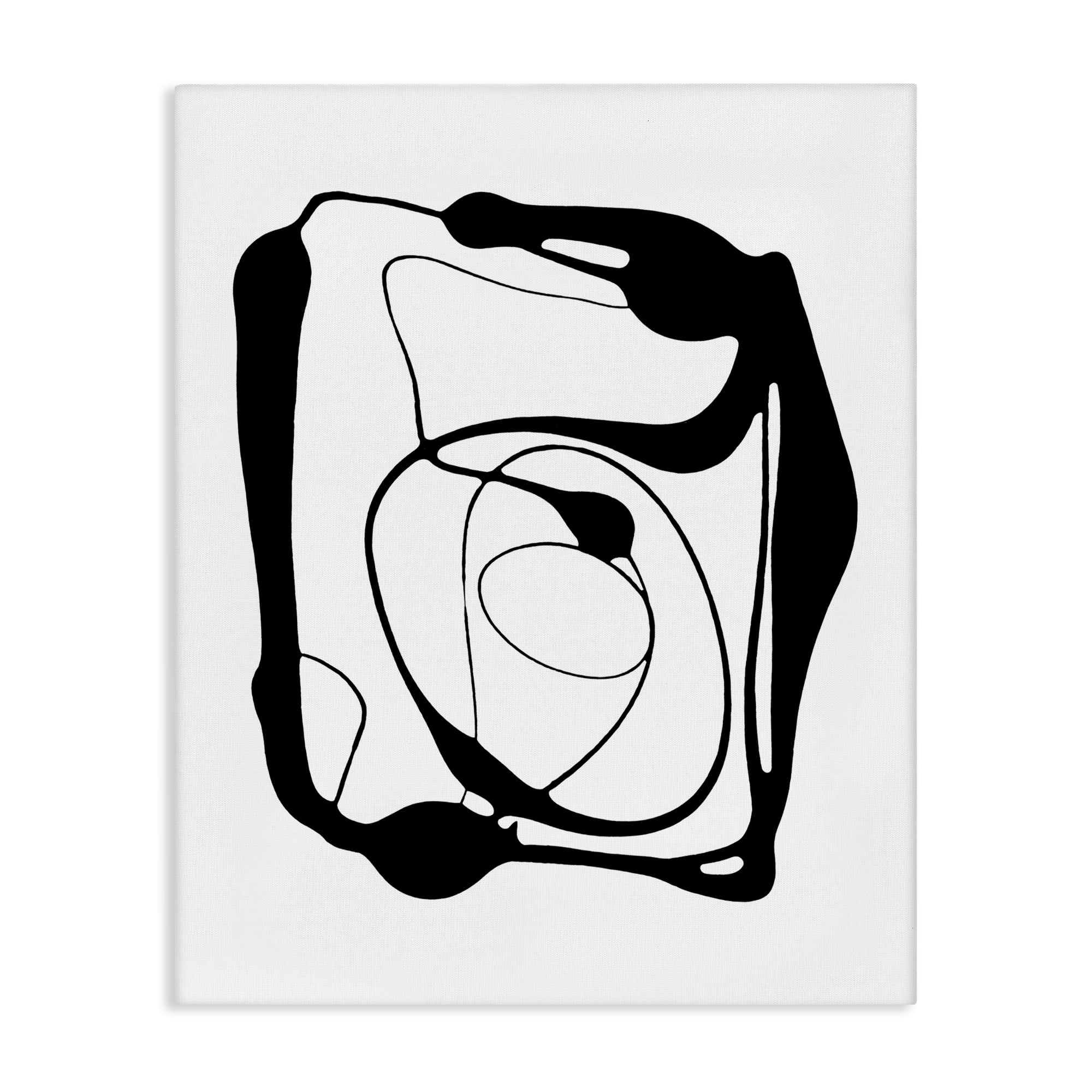 Stupell Industries Black Swirled Figure Abstract Painting Gallery Wrapped Canvas Art Print Wall Art, 30 x 40