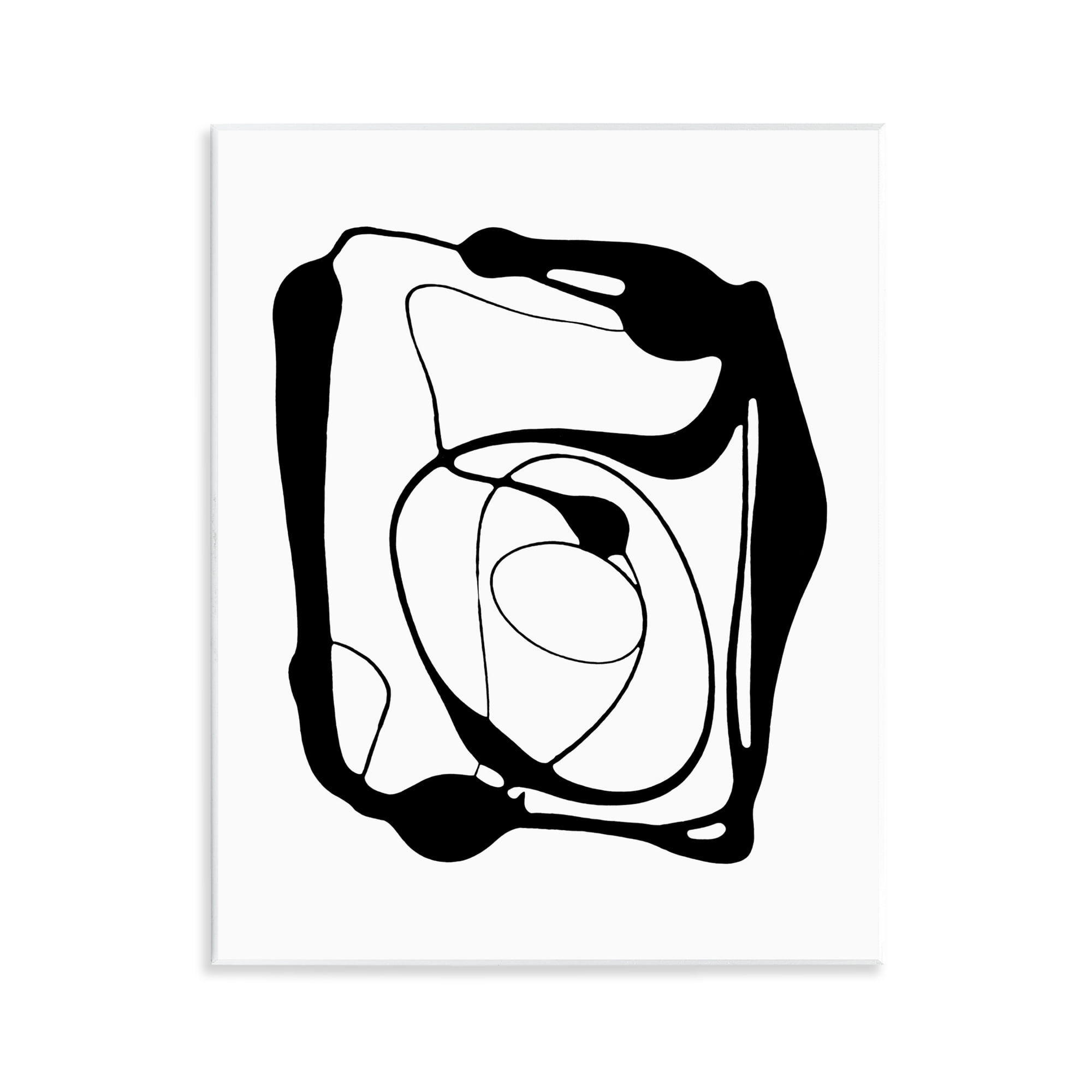 Stupell Industries Black Swirled Figure Abstract Painting Unframed Art Print Wall Art, 11 x 14