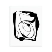 Stupell Industries Black Swirled Figure Abstract Painting Unframed Art Print Wall Art, 11 x 14