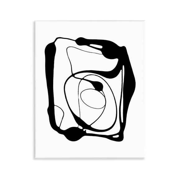 Stupell Industries Black Swirled Figure Abstract Painting Unframed Art Print Wall Art, 11 x 14