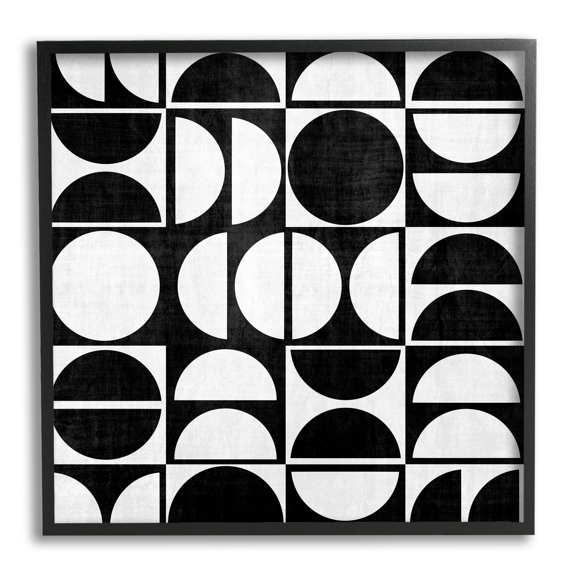 Stupell Industries Black & White Arch Pattern Abstract Painting Black Framed Art Print Wall Art, 17 x 17