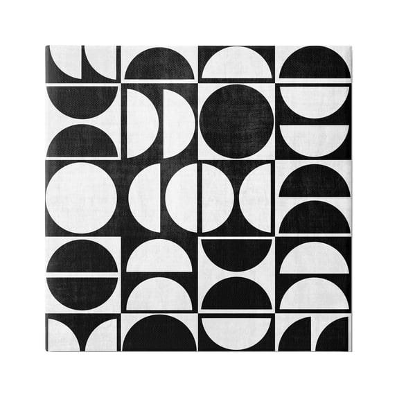 Stupell Industries Black & White Arch Pattern Abstract Painting Gallery Wrapped Canvas Art Print Wall Art, 24 x 24
