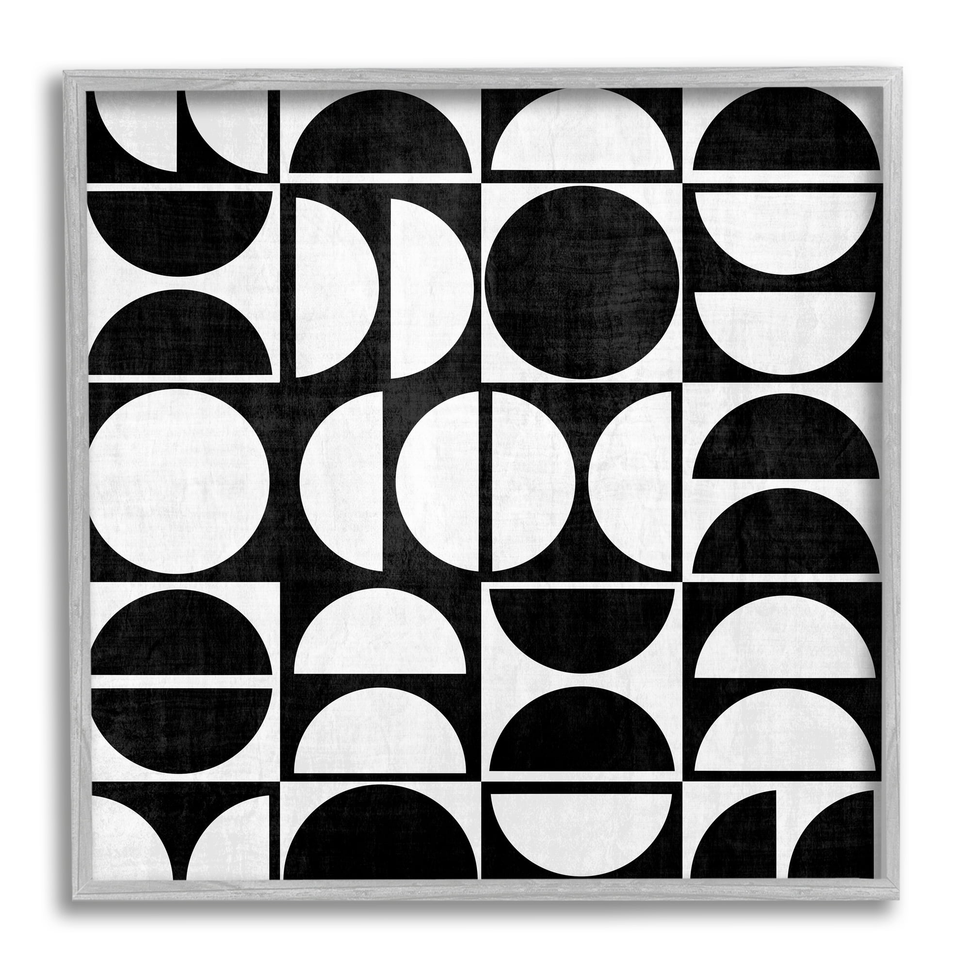 Stupell Industries Black & White Arch Pattern Abstract Painting Gray Framed Art Print Wall Art, 12 x 12