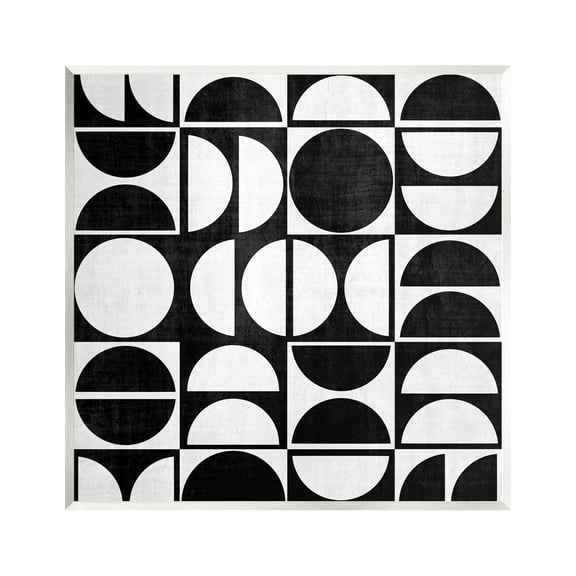Stupell Industries Black & White Arch Pattern Abstract Painting Unframed Art Print Wall Art, 12 x 12