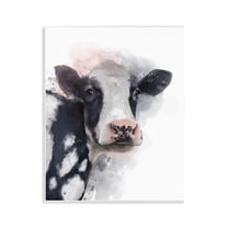 Stupell Industries Black & White Calf Animals Painting Unframed Art Print Wall Art, 11 x 14