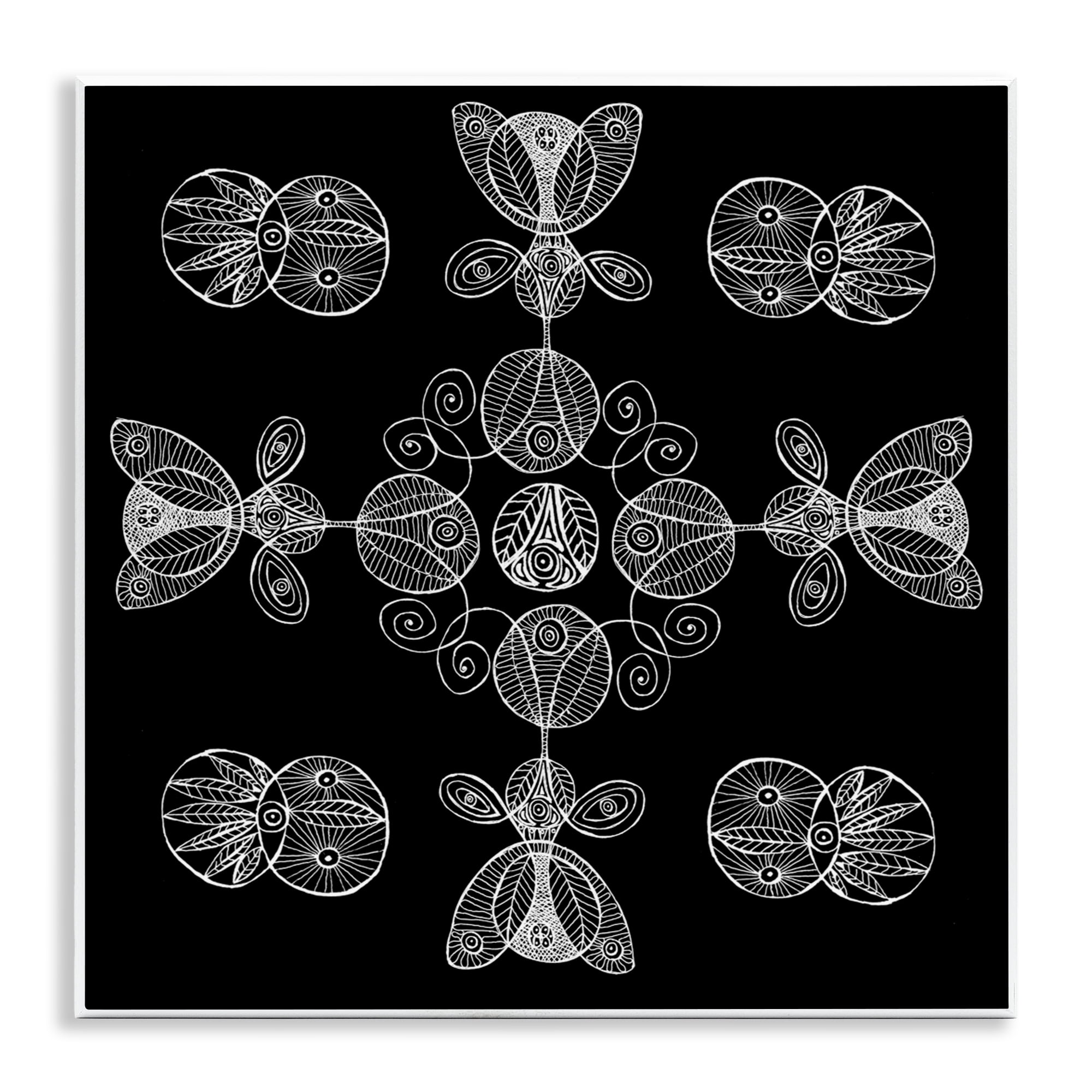 Stupell Industries Black & White Elemental Fractals Wall Plaque Art, design by El Perkin