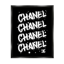 Stupell Industries Black & White Glam Graffiti Typography Painting Black Floater Framed Art Print Wall Art, 17 x 21