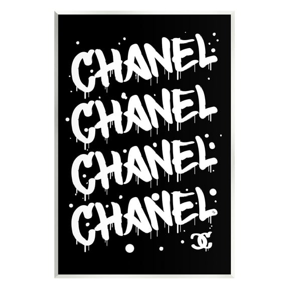 Stupell Industries Black & White Glam Graffiti Typography Painting Unframed Art Print Wall Art, 10 x 15