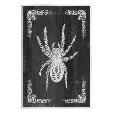 Stupell Industries Black & White Spider Holiday Painting Unframed Art Print Wall Art, 10 x 15
