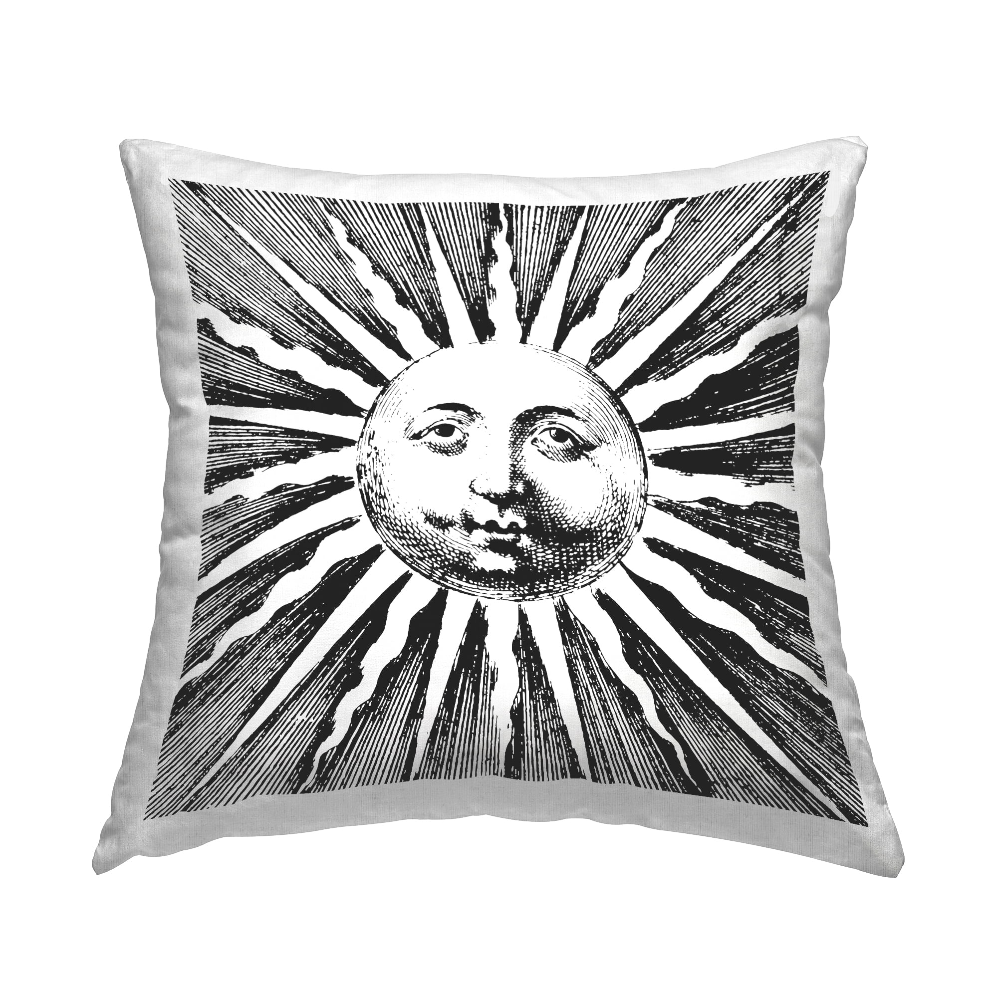 Stupell Industries Black & White Sun Decorative Printed Throw Pillow, 18 x 18