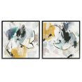 thumbnail image 1 of Stupell Industries Black & Yellow Abstract Splash Abstract Painting Black Framed Art Print Wall Art, 17 x 17, Set of 2, 1 of 2