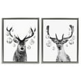 thumbnail image 1 of Stupell Industries Black and White Disco Deer Holiday Painting Gray Floater Framed Canvas Art Print Wall Art, 17 x 21, Set of 2, 1 of 2