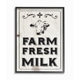 thumbnail image 1 of Stupell Industries Black and White Farm Fresh Country Milk Cow Novelty Painting Black Framed Art Print Wall Art, 16 x 20, 1 of 6