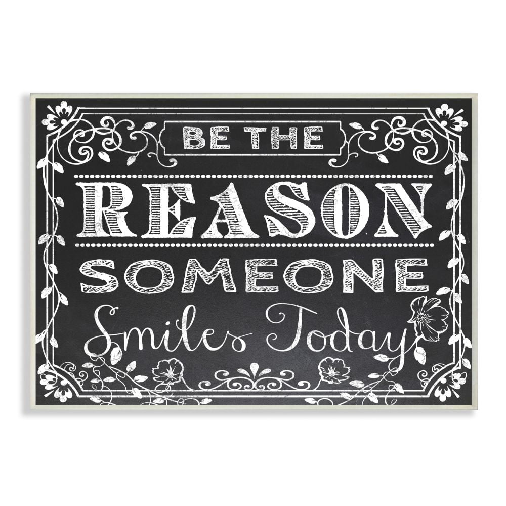 Stupell Industries Black and White Inspirational Word Chalk Drawing Design Wall Plaque Art by ALI Chris