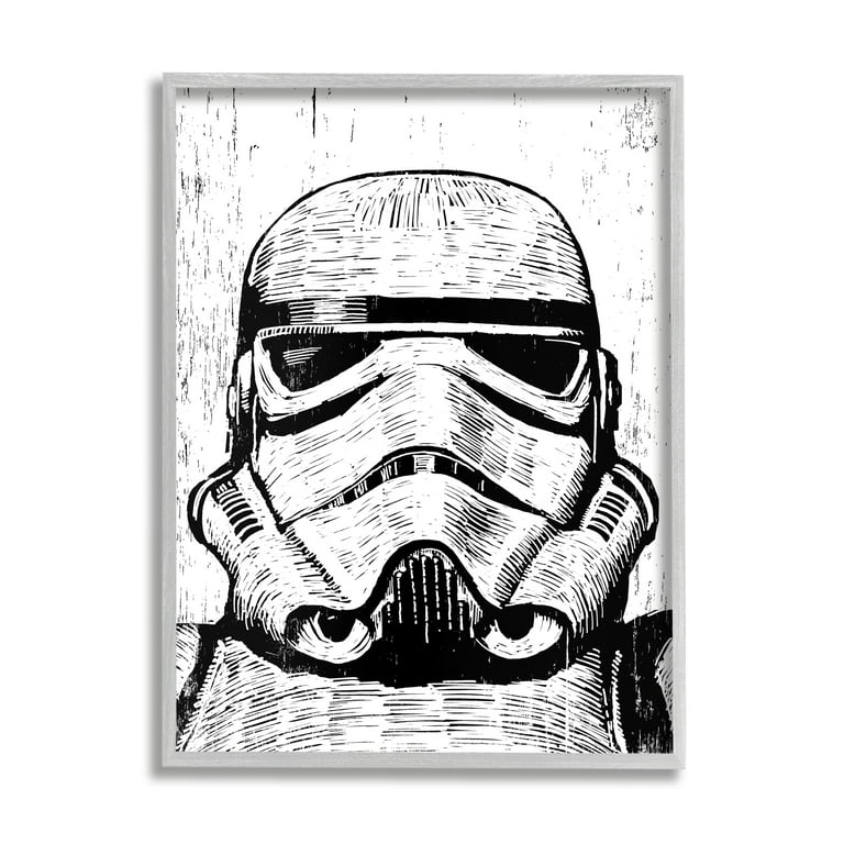 Stupell Industries Black and White Star Wars Stormtrooper