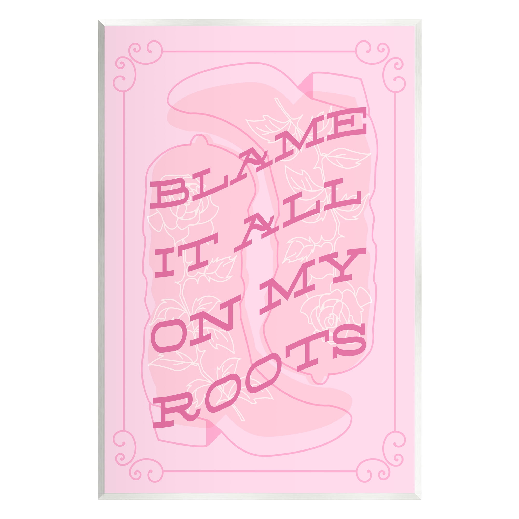Stupell Industries Blame on My Roots Phrase Typography Painting Unframed Art Print Wall Art, 13 x 19