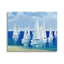 Stupell Industries Blanco Beach Sailboats Reflecting Coast Painting Gallery Wrapped Canvas Print Wall Art, Design by Paul Brent