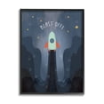 thumbnail image 1 of Stupell Industries Blast Off Retro Blue Space Rocket with Stars Outer Space Painting Black Framed Art Print Wall Art, 11 x 14, 1 of 7